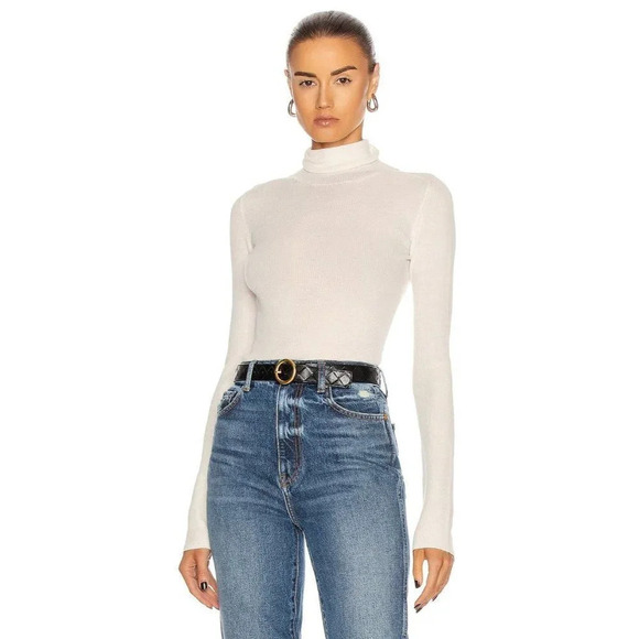 WARDROBE.NYC Turtleneck in Off White Large New Womens Long Sleeve Top - Picture 1 of 16